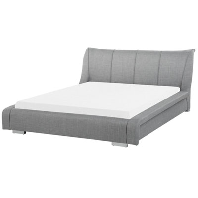 Fabric EU Super King Size Bed Grey NANTES