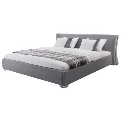 Fabric EU Super King Size Bed Grey PARIS