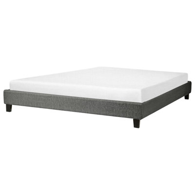 Fabric EU Super King Size Bed Grey ROANNE