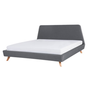 Fabric EU Super King Size Bed Grey VIENNE