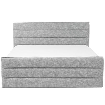 Fabric EU Super King Size Bed Light Grey VALBONNE