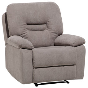 Fabric Manual Recliner Chair Taupe Beige BERGEN