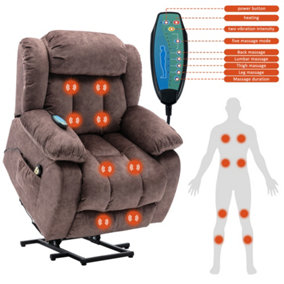 Fabric Massage Recliner Chair with Heat & Vibration for Elderly