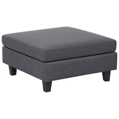 Fabric Ottoman Dark Grey UNSTAD