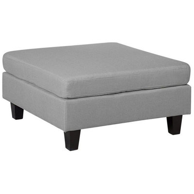 Fabric Ottoman Light Grey FEVIK