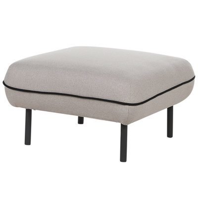 Fabric Ottoman Light Grey TONSBERG