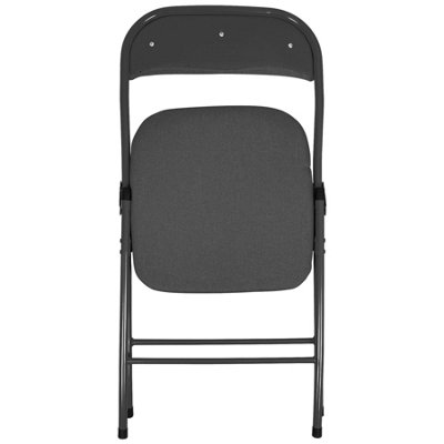 Fabric Padded Metal Folding Chairs - Black - Pack of 2