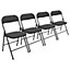 Fabric Padded Metal Folding Chairs - Black - Pack of 4