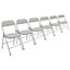 Fabric Padded Metal Folding Chairs - Grey - Pack of 6