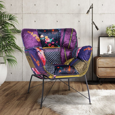 Fabric Patchwork Eliana Accent Chair