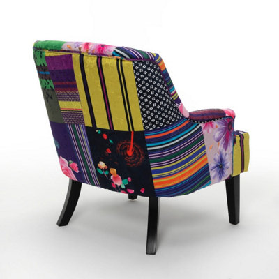 Fabric Patchwork Lydia Accent Chair
