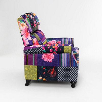 Fabric Patchwork Mary Manual Recliner Chair