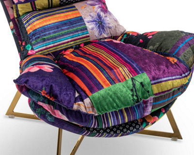 Fabric Patchwork Pierina Accent Chair