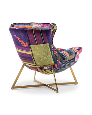 Fabric Patchwork Pierina Accent Chair