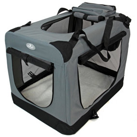 Fabric Pet Carrier Ventilated Grey Large