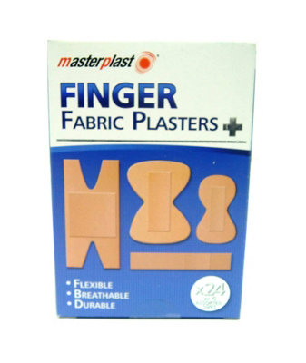 Fabric Plasters Finger Plasters Fabric Bandage First Aid Plaster Strip x 24
