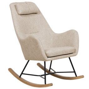 Fabric Rocking Chair Light Beige ARRIE