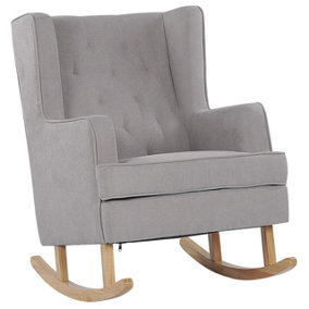 Fabric Rocking Chair Light Grey TRONDHEIM II
