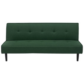 Fabric Sofa Bed Dark Green VISBY