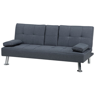 Fabric Sofa Bed Dark Grey ROXEN