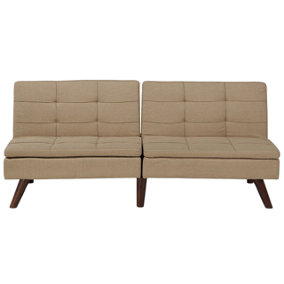 Fabric Sofa Bed Light Brown RONNE