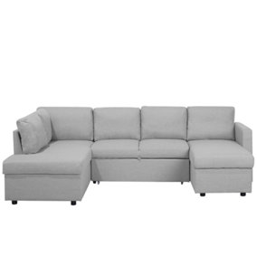 Fabric Sofa Bed Light Grey KARRABO