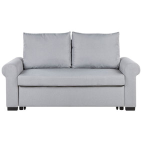 Fabric Sofa Bed Light Grey SILDA