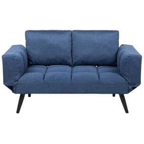 Fabric Sofa Bed Navy Blue BREKKE