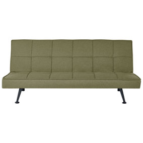 Fabric Sofa Bed Olive Green HASLE