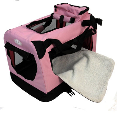 Pink soft 2024 dog crate