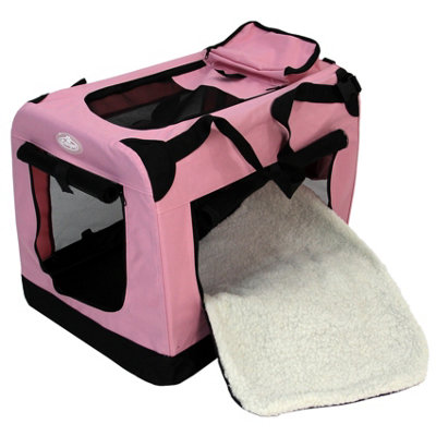 Pink soft dog crate hotsell