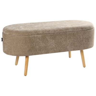 Fabric Storage Bench Light Brown OKLAHOMA