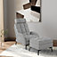 Fabric Upholstered Recliner Chair Sofa Chair Reclining Lounge Armchair with Footstool