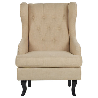 Fabric Wingback Chair Beige ALTA