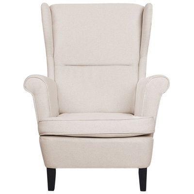 Fabric Wingback Chair Light Beige ABSON