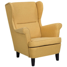 Fabric Wingback Chair Yellow ABSON