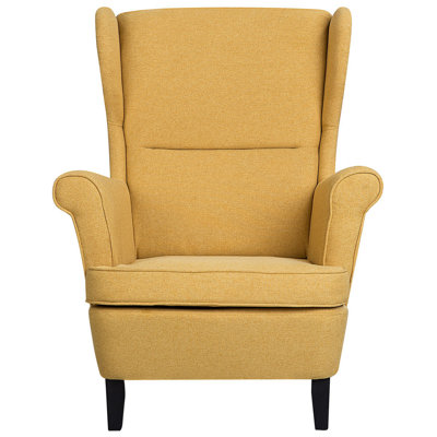 Fabric Wingback Chair Yellow ABSON
