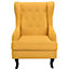 Fabric Wingback Chair Yellow ALTA