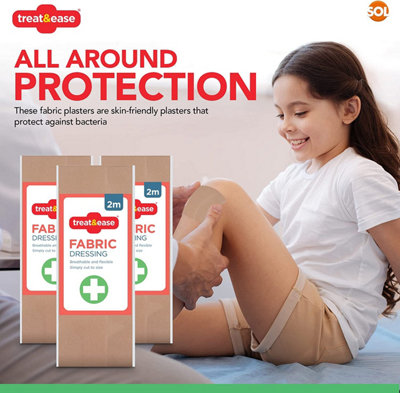 Fabric Wound Dressing Strips 6m - Cut to Size Large Wound Fabric Plasters - Plasters Fabric - Large Plasters Fabric Roll