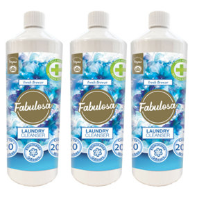 Fabulosa Laundry Cleanser Washing Disinfectant Liquid Fresh Breeze 1L x 3