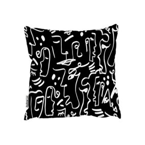 Faces, Masks And Geometric Shapes Repeating (Outdoor Cushion) / 60cm x 60cm
