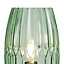 Faceted Glass Vase Table Lamp Green
