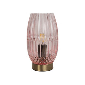 Faceted Glass Vase Table Lamp Pink