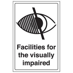 Facilities For Visually Impaired Sign - Rigid Plastic - 300x400mm (x3)