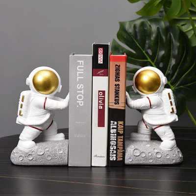 Facing Astronaut Bookends Shelf Decor
