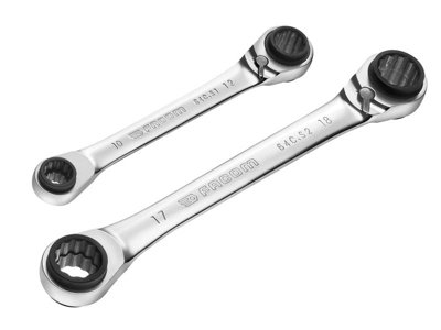 Facom 64C.J2PB Quatro Ratcheting Spanner Set, 2 Piece FCM64CJ2PB