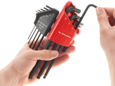 Facom 83H.JP9A 83H.JP9A Hexagon Key Long Arm Set, 9 Piece (1.5-10mm) FCM83HJP9A
