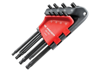 Facom 89S.JP8A Long Metric Head TORX Hex Key Set of 8 (TX10-TX45) FCM89SJP8A