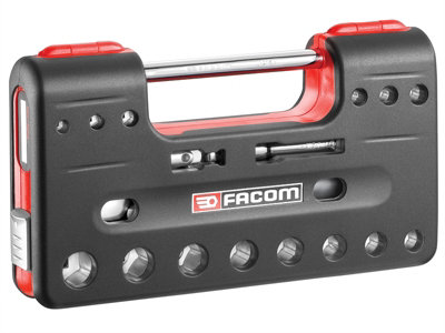 Facom JL.DBOX1PB 3/8in Square Drive 6-Point Detection Box Socket Set, 18 Piece FCMJLDBOX1PB
