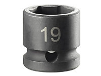 Facom NSS.19A 6-Point Stubby Impact Socket 1/2in Drive 19mm FCMNSS19A